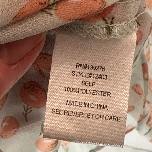 Daniel Rainn Floral Sheer Short Sleeve Blouse Size Small - Picture 3 of 4